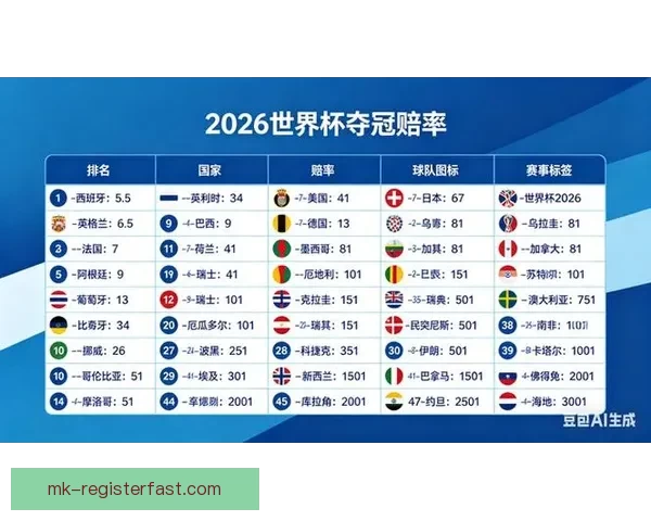 2026世界杯夺冠赔率最新解析及各强队胜算全面评估